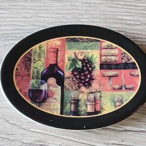 🔥 Carson Home Accents Wine Trinket Tray Magnet with Black Border